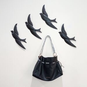 Badgley Mischka Vegan Black with Snake Trim Purse - No Cross Body Strap